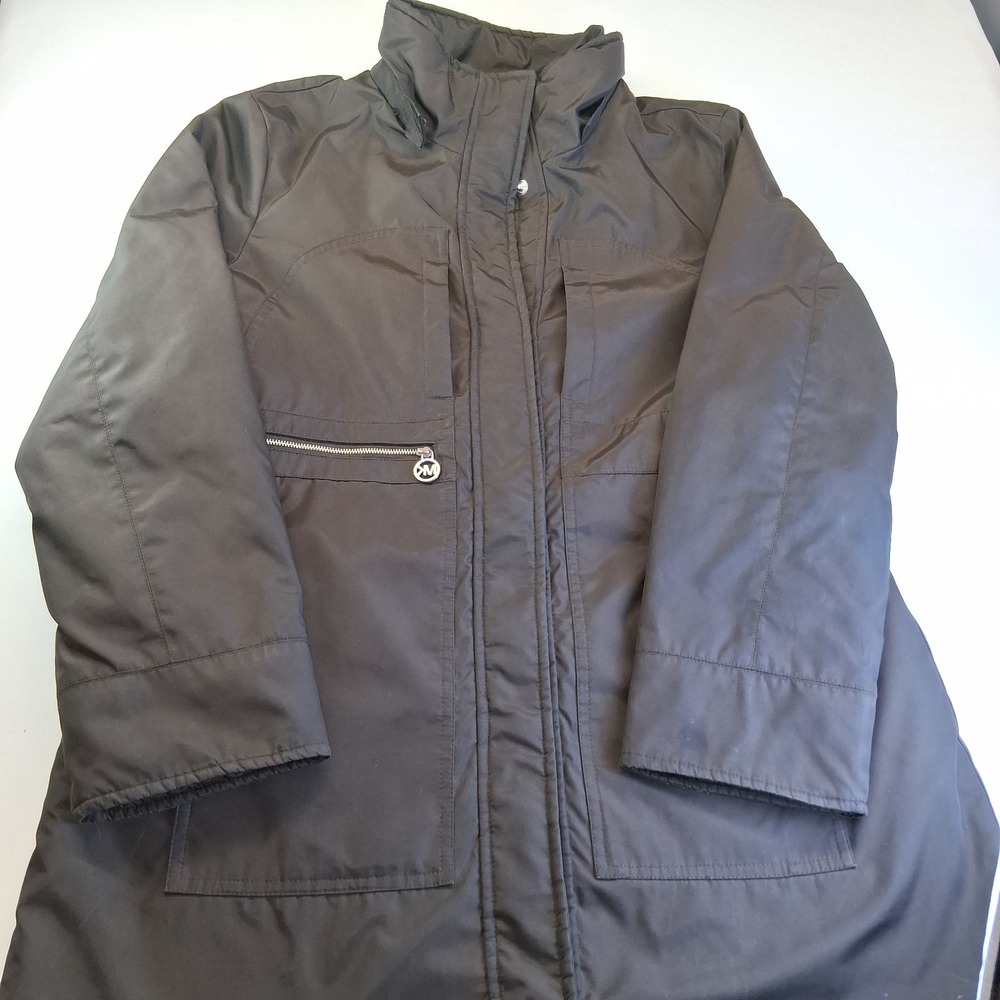 Michael Kors Brown Quilted Down Filled Puffer Hooded Coat for Women Size L